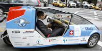 Secretary-Genetral Ban-Ki moon driven to work by Solartaxi, a fully solar powered car. UN Photo/Mark Garten