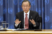Secretary-General Ban Ki-moon addresses UN correspondents