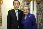 Secretary-General Ban Ki-moon meets today with Madeleine Albright, former United States Secretary of State, ahead of G-20 meeting