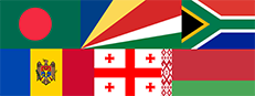 Bangladesh, Seychelles, Georgia, Belarus, South Africa, Moldova Flags