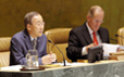 L-R: Secretary-General Ban Ki-moon and General Assembly President Joseph Deiss (right) and attend the closing of the Assembly's sixty-fifth session